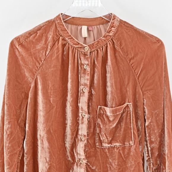 Anthropologie Pilcro Velvet Femme Top Womens Size XS Button Front Pocket Blouse - Picture 9 of 13